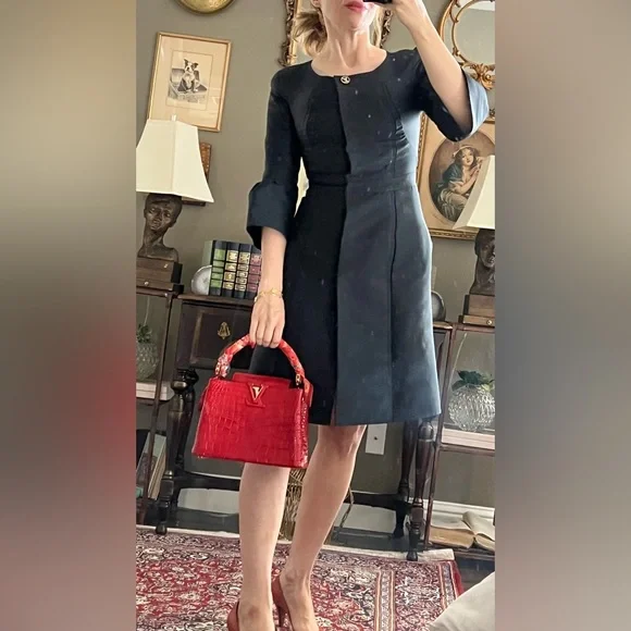 Louis Vuitton dress coat 💯 silk size 2 STUNNING - Picture 11 of 15